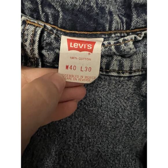 Levi's Levis Silvertab Baggy Black Acid Wash vtg Denim Jean Shorts Mens Sz 40 - Picture 2 of 10